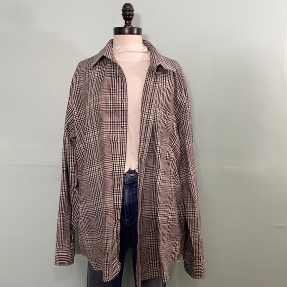 Heritage Viyella Striped Plaid Button Down Top - Picture 1 of 5